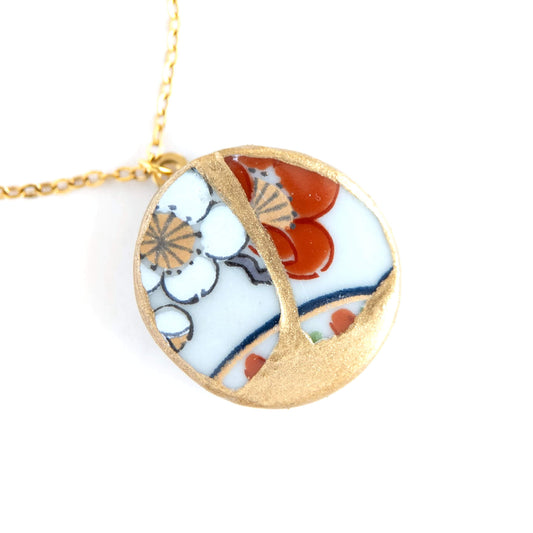 Ware Kintsugi Necklace - White Red