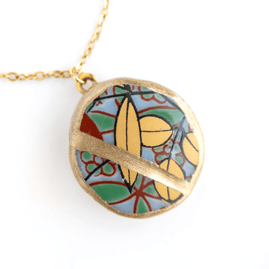 Ware Kintsugi Necklace - Purple Yellow