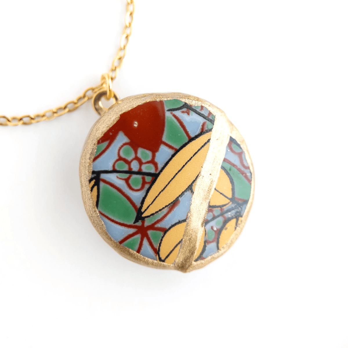 Ware Kintsugi Necklace - Purple Yellow