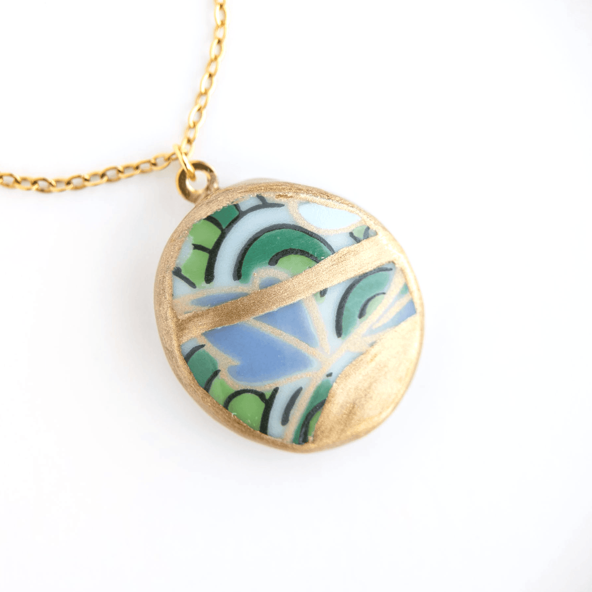 Ware Kintsugi Necklace - Green Blue