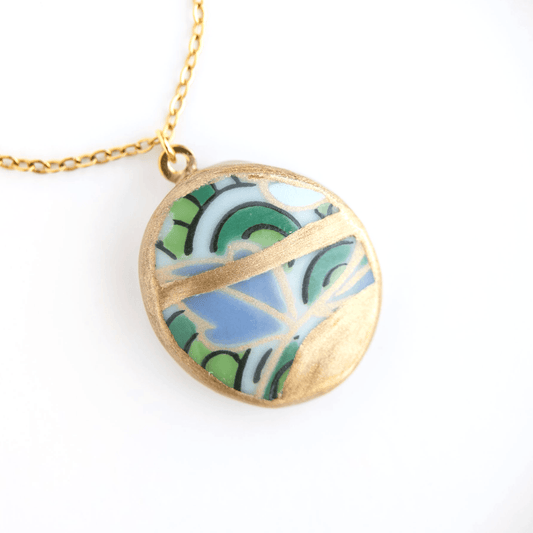 Ware Kintsugi Necklace - Green Blue