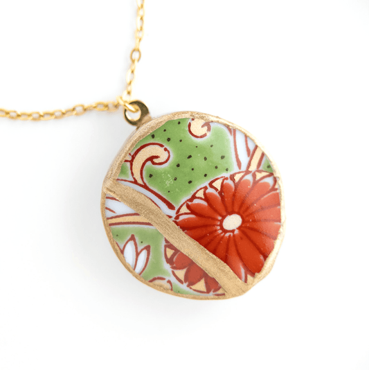 Ware Kintsugi Necklace - Green Red