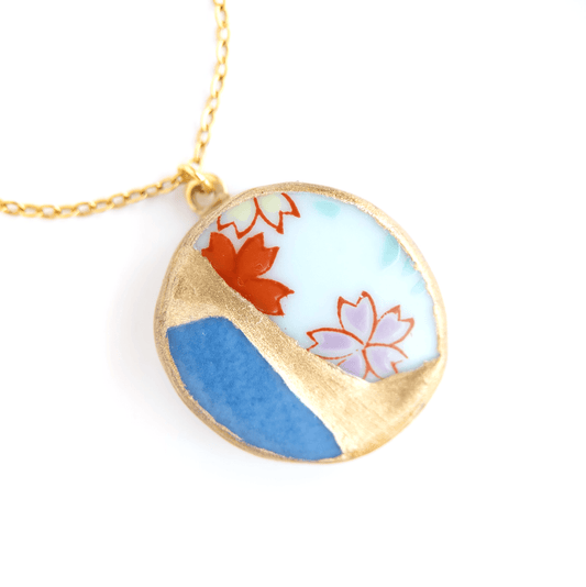 Yobitsugi Kintsugi Necklace - Blue Pink