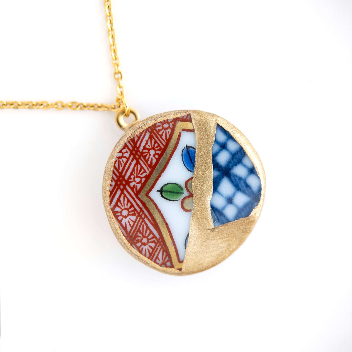 Yobitsugi Kintsugi Necklace - Blue Red