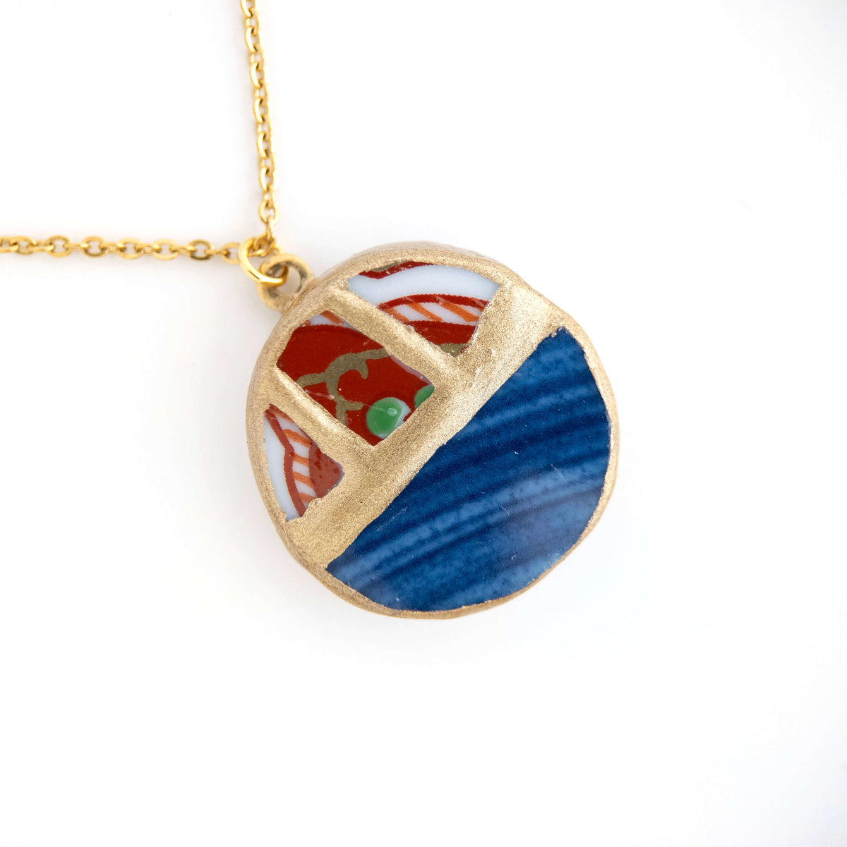 Yobitsugi Kintsugi Necklace - Blue Red