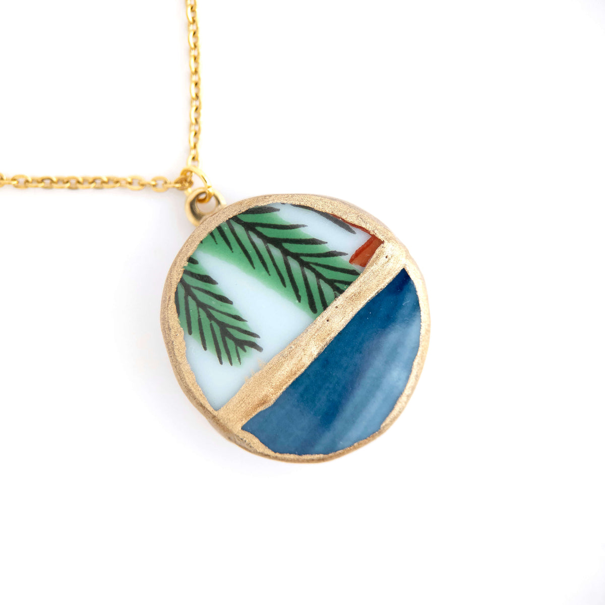 Yobitsugi Kintsugi Necklace - Blue Green