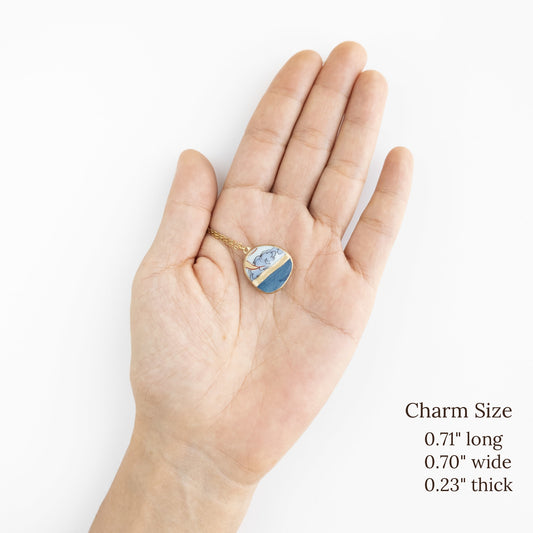 Yobitsugi Kintsugi Necklace - Grey Blue
