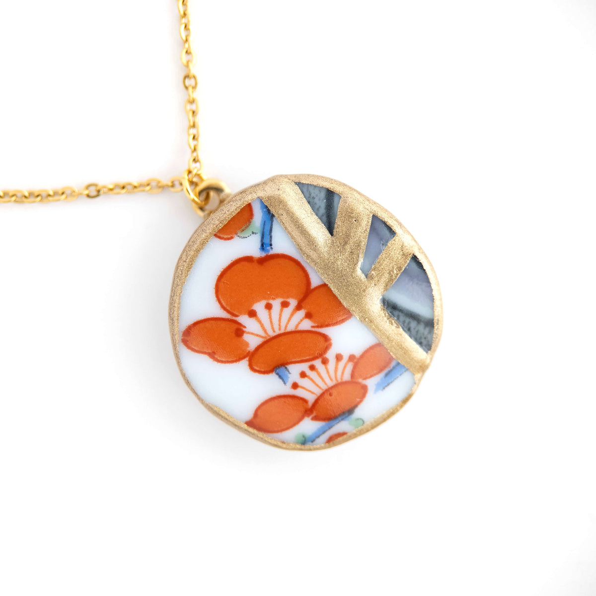 Yobitsugi Kintsugi Necklace - Red Grey
