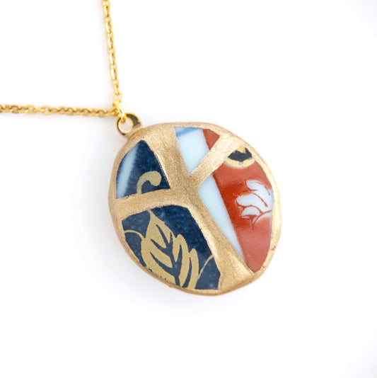 Yobitsugi Kintsugi Necklace - Blue Red