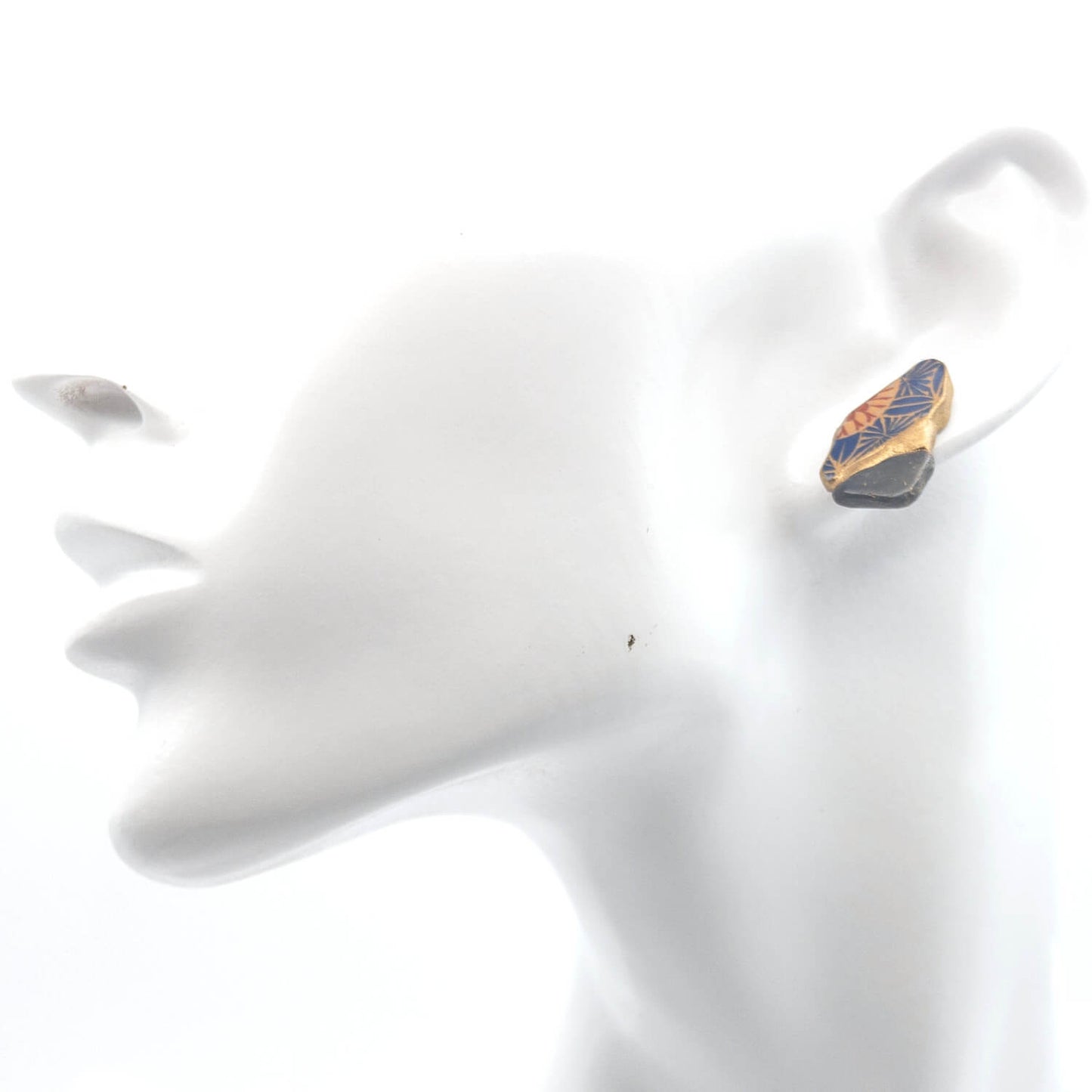 Labradorite Stud Earrings-Kintsugi jewelry-Japanese pottery jewelry-JAPONICA