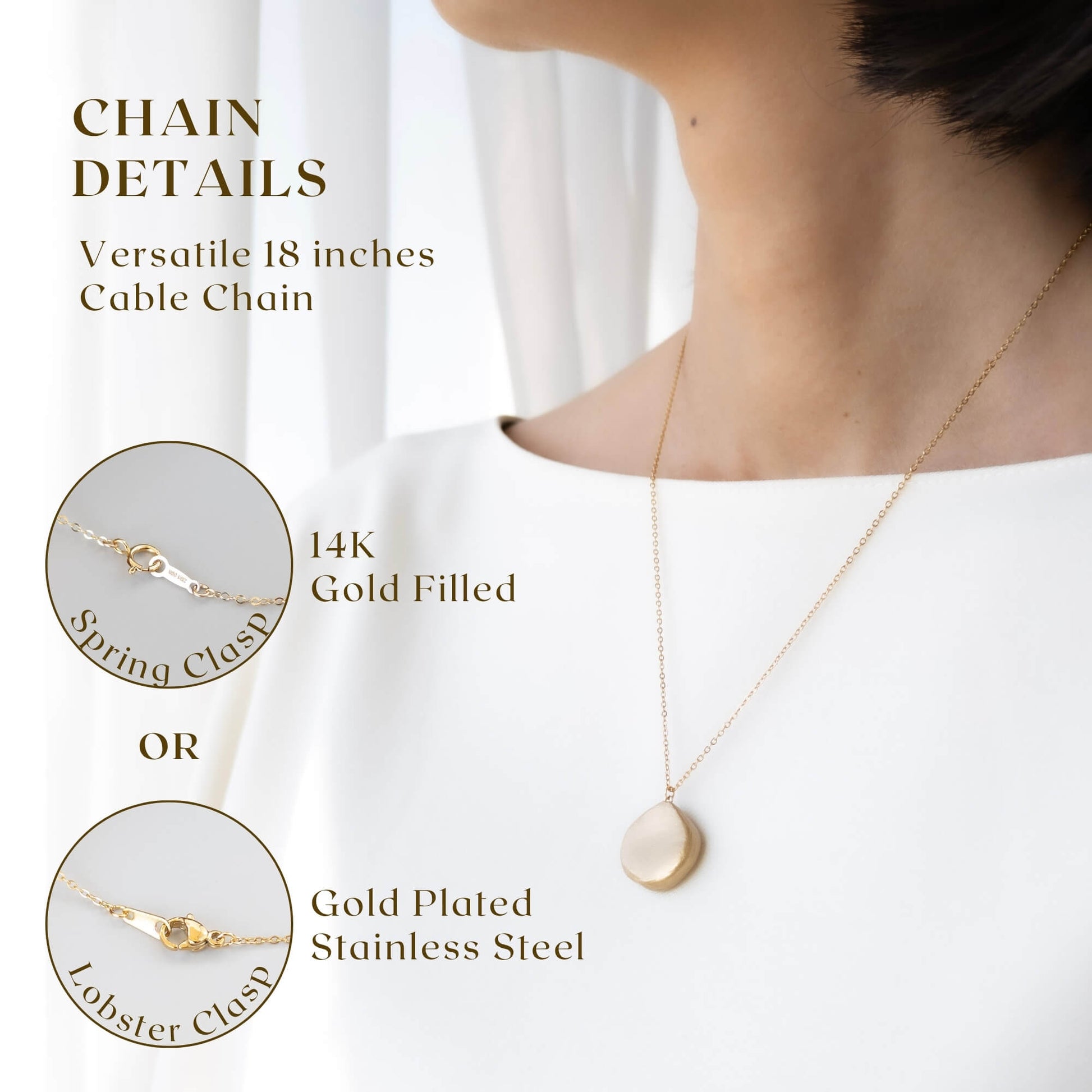 Kintsugi necklace chain length reference
