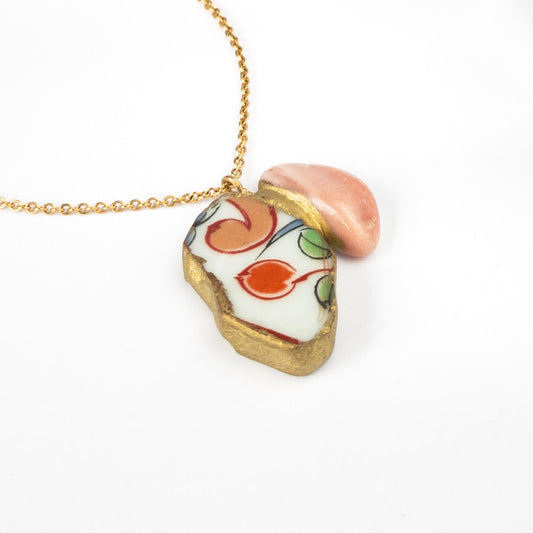 Opal Necklace-Kintsugi jewelry-Japanese pottery jewelry-JAPONICA