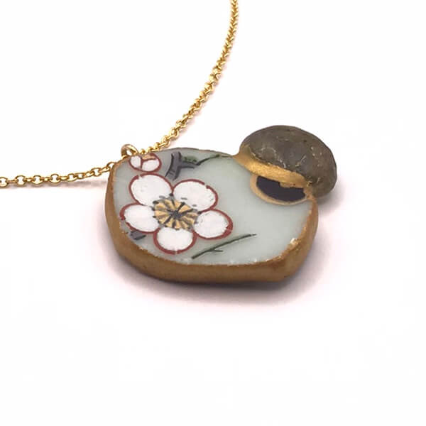 Labradorite Necklace-Kintsugi Necklace-Japanese pottery jewelry-JAPONICA